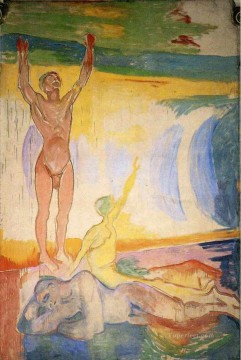 目覚めた男性 1916 年の抽象的なヌード Oil Paintings